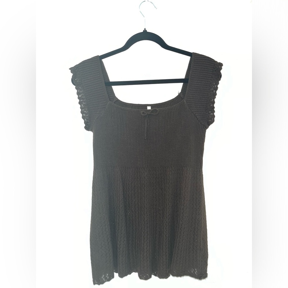 Brown Sleeveless Blouse